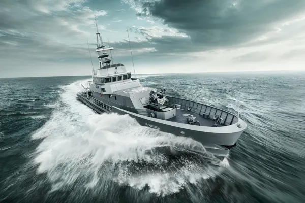 2024-Schiff, Fast patrol boat, Schnellboot, Rendering, Wellen-1