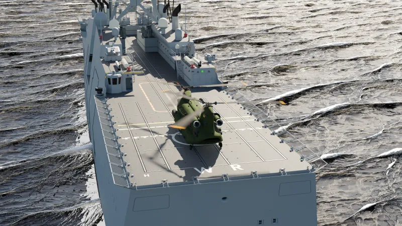 2024-NTV 130, Schiff, Rendering, Chinook, Helikopter
