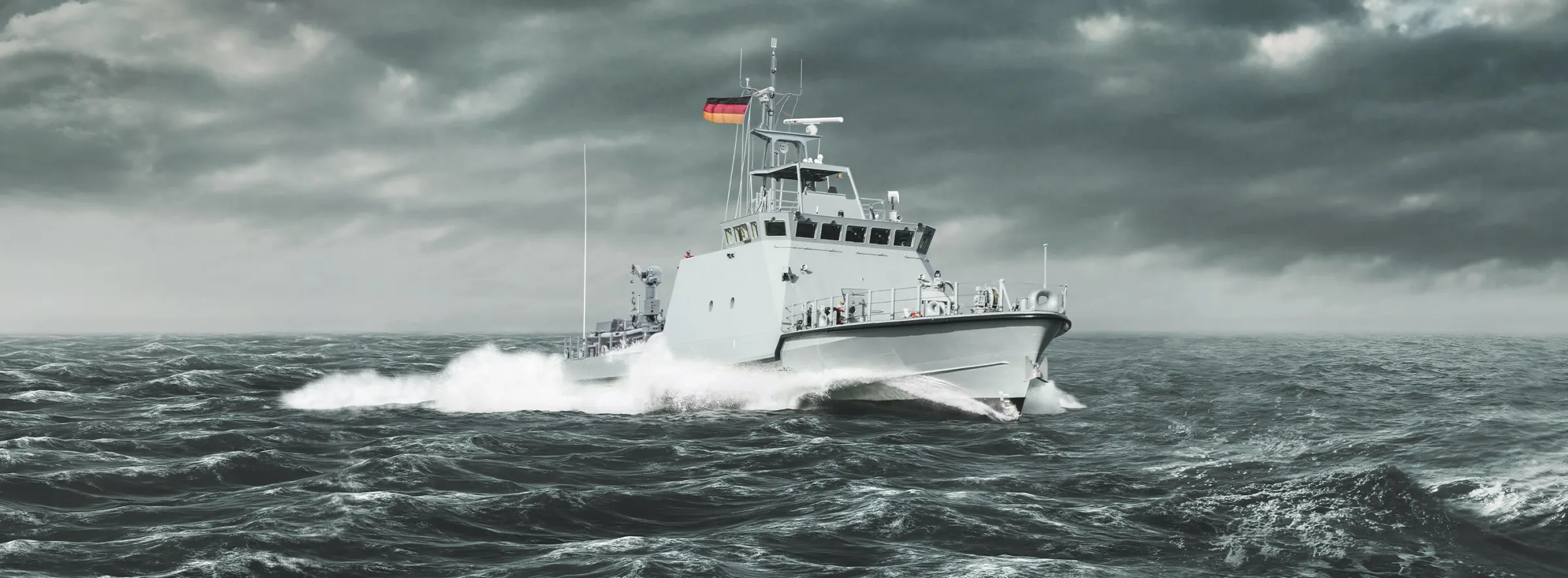 2024-Schiff, Fast patrol boat, Schnellboot, Wellen, Rendering-4